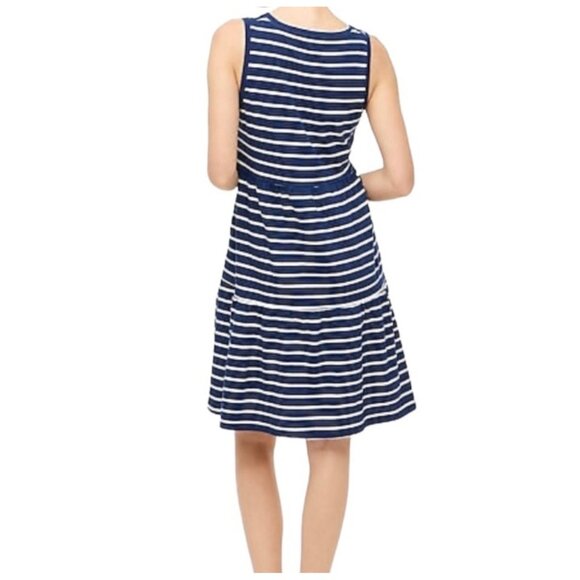 J.Crew Sleeveless Striped Knit Tiered Mini Dress Size S - Picture 2 of 10